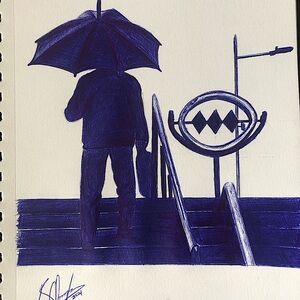 Man getting on the Subway